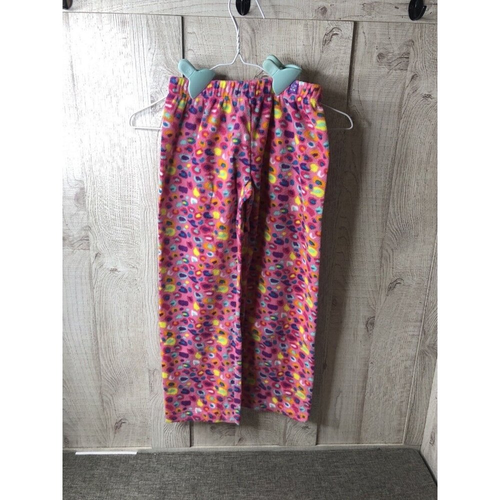 LittleMissMatched Girls Pants Size 6 Pink Animal Print Fuzzy Sleep Lounge Comfy